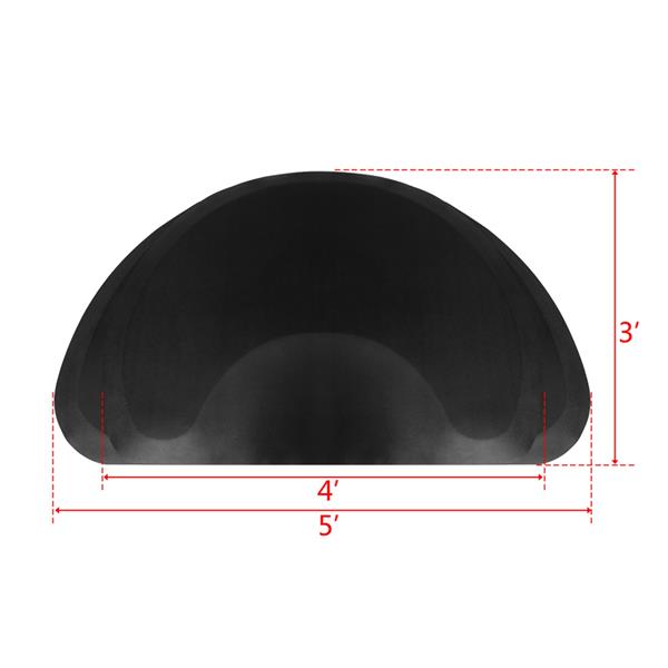 【MYD】发廊理发铺椅美发沙龙抗疲劳地板垫 3′x5′x1/2"半圆形 黑色 两片装-13
