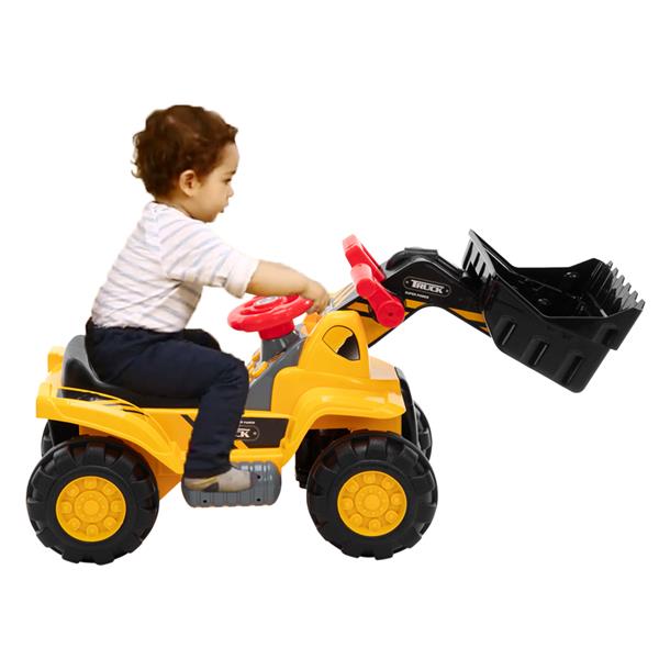 儿童推土机   玩具车 不带动力 + 两粒塑胶仿真石头、一顶帽子-3