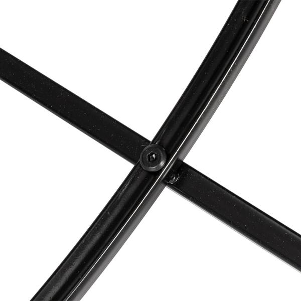 HODELY 36"黑色2层5mm厚钢化玻璃台面圆形铁艺咖啡桌（HT-JJ020）-6