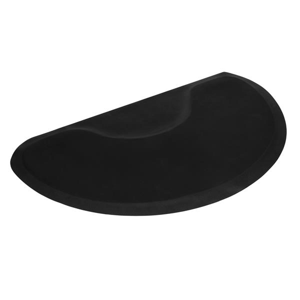 【MYD】发廊理发铺椅美发沙龙抗疲劳地板垫 3′x5′x1/2"半圆形 黑色-1