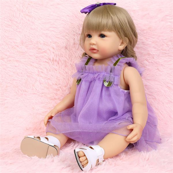 【KRT】全胶仿真娃娃：22英寸 紫色蕾丝裙-12