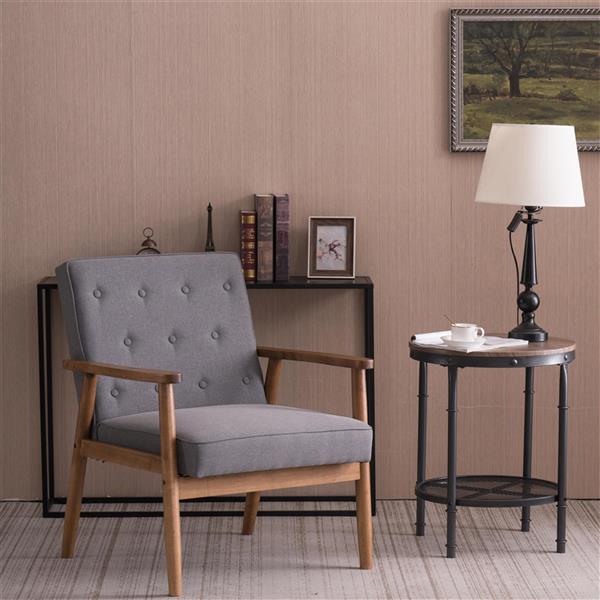 A款复古的现代木质 单人沙发椅，灰色布料（75x69x84CM）-23