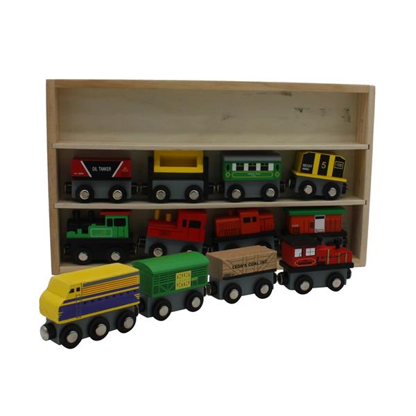 【TS】木质玩具：12节磁吸火车组 可兼容其他轨道 W04A377-4