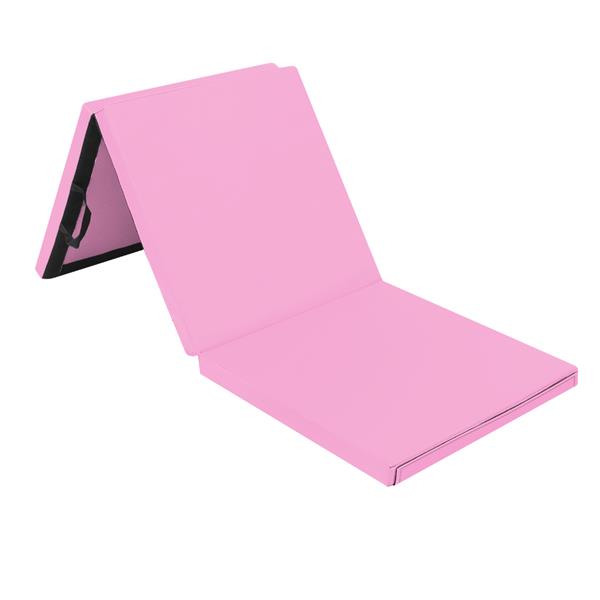【SKS】6'*2'*2" 三折体操瑜伽垫带手提粘扣 粉色-41