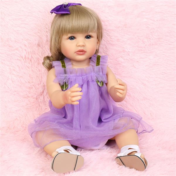【KRT】全胶仿真娃娃：22英寸 紫色蕾丝裙-10