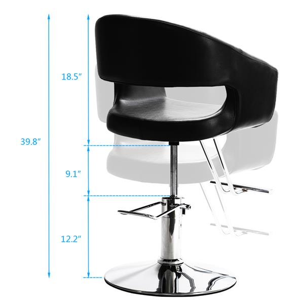 【CS】高端发廊理发椅经典理容圆弧靠背椅 黑色 HC184B-22