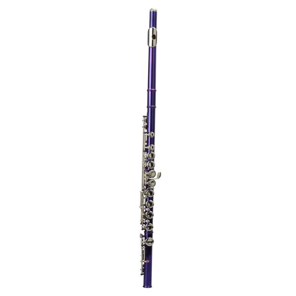 紫色16孔C调闭孔白铜长笛+通条棒+清洁布+润滑剂+螺丝刀-6
