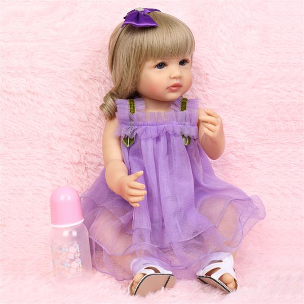 【KRT】全胶仿真娃娃：22英寸 紫色蕾丝裙-26
