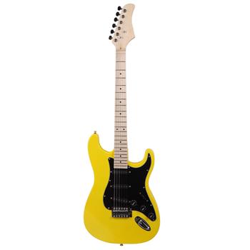 ST黑护板电吉他(黄色)+音响+包+背带+拨片+摇把+连接线+扳手工具