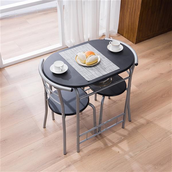 【旧编码：03073579】黑色PVC早餐桌 （一桌两椅）【80x53x76cm】-44