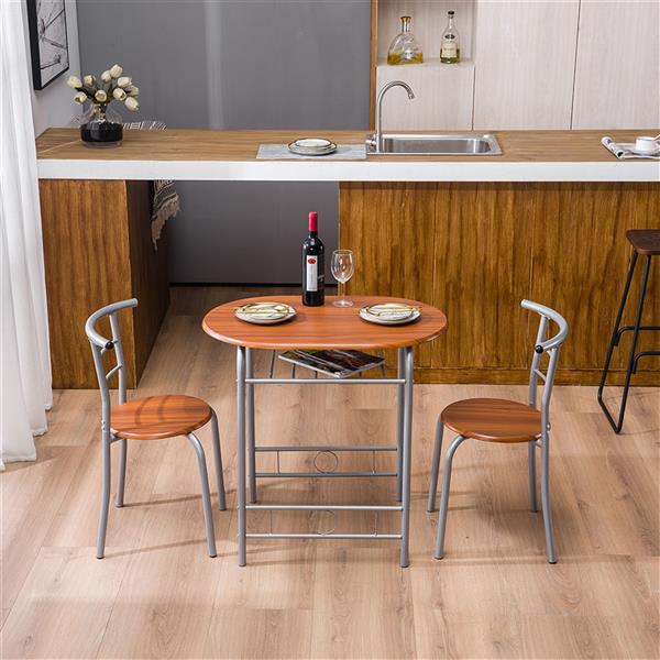 【旧编码：13371252】棕色木纹PVC早餐桌 （一桌两椅）【80x53x76cm】-46