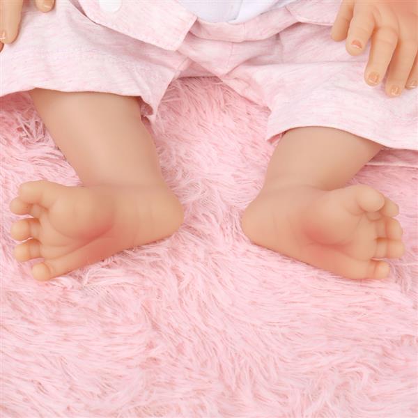 【KRT】全胶仿真娃娃：18英寸 粉白小花睡衣婴儿-18