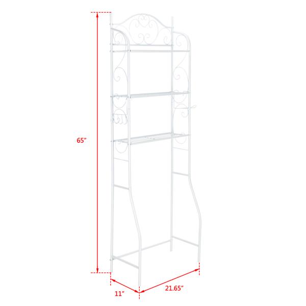三层金属浴室置物架-白色-4