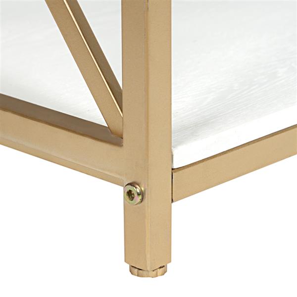 HODELY 两层30cm高白色面板金色桌脚铁艺玄关桌（MH-JJ033）-3