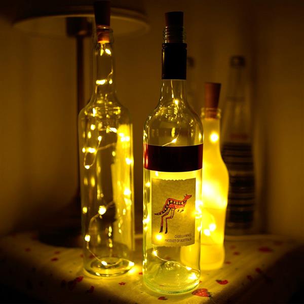 LED迷你瓶塞灯串 酒吧装饰发光LED玻璃瓶口灯串  2米20灯  暖白-7