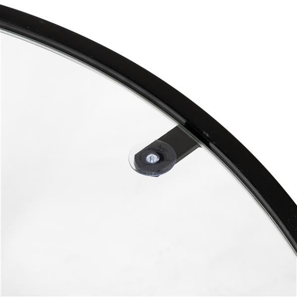 黑色2层5mm厚钢化玻璃台面圆形铁艺咖啡桌（HT-JJ009）-3