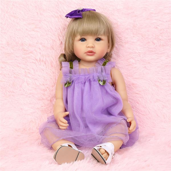 【KRT】全胶仿真娃娃：22英寸 紫色蕾丝裙-7