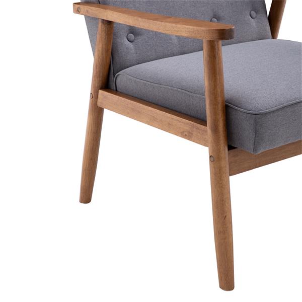 A款复古的现代木质 单人沙发椅，灰色布料（75x69x84CM）-8