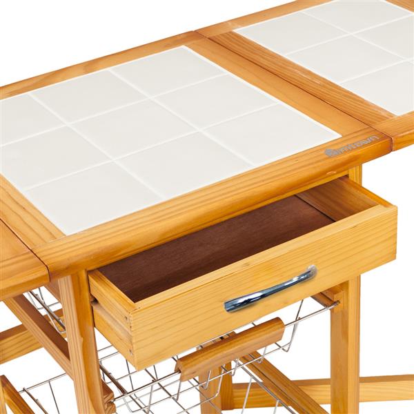 可移动、可折叠式厨房桌&餐车-沙比利色-11