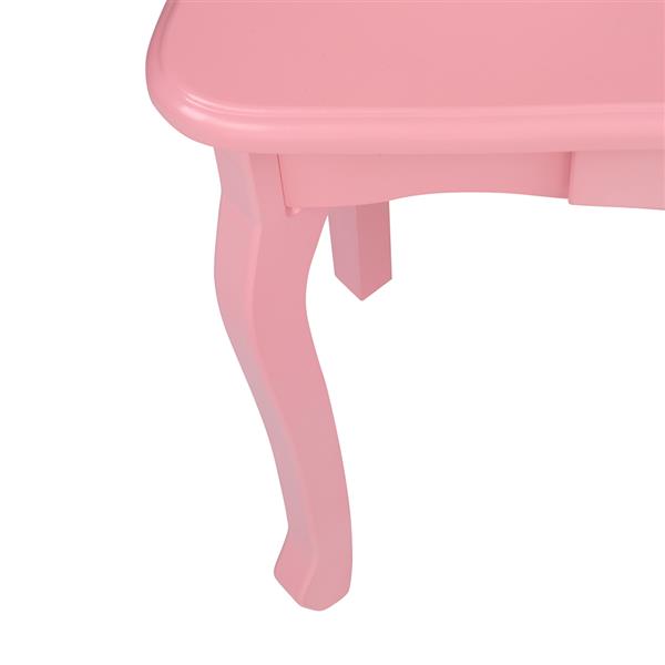 Description Picture 6 of itemChildren's Wooden Dresser Three Sides Folding Mirror Dresser Chair Single Drawer Pink Crown For Bedroom Dressing Room