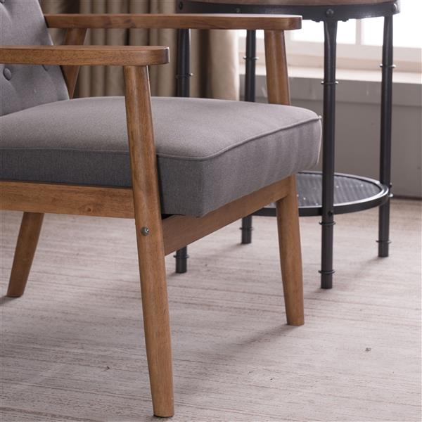 A款复古的现代木质 单人沙发椅，灰色布料（75x69x84CM）-32