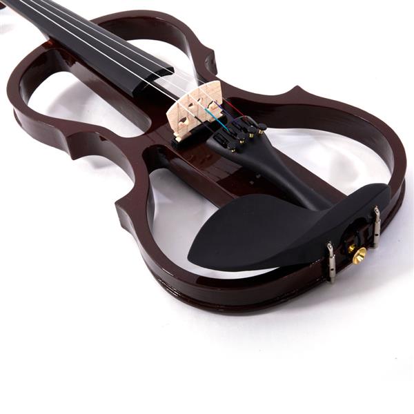 4/4 棕色钢琴烤漆电声小提琴+盒+琴弓+松香+耳机+连接线 V-002-7