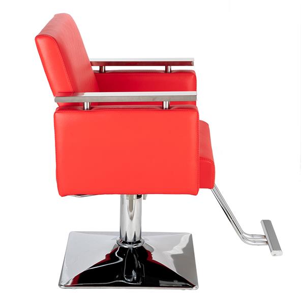 【CS】方形底座精品发廊专用美发椅美容椅红色 HC197R-3