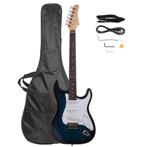 ST玫瑰木指板电吉他(化蓝色)+包+背带+拨片+摇把+连接线+扳手工具-2