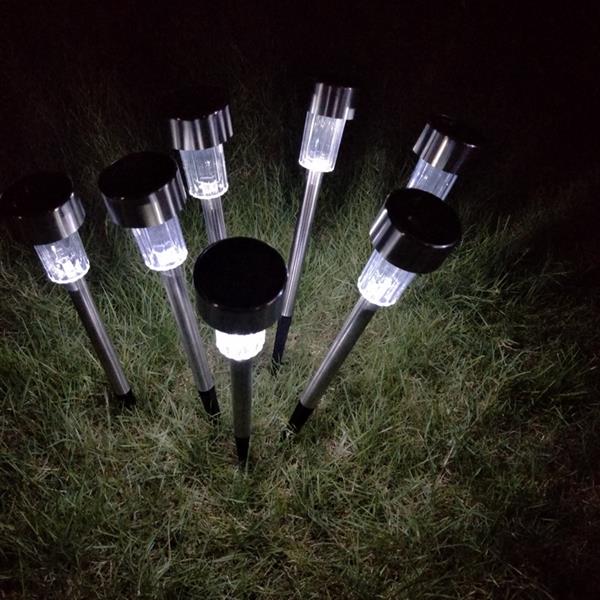 10PC  花园草坪灯 小管灯 太阳能小管不锈钢高亮白光灯-25