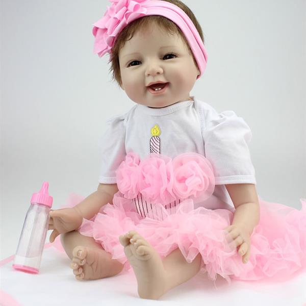 【KRT】布身仿真娃娃：22英寸 唯美粉色公主蓬蓬裙 -3