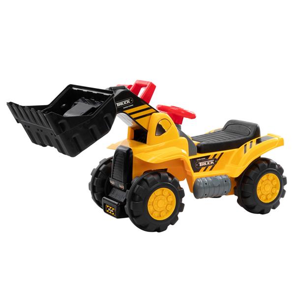 儿童推土机   玩具车 不带动力 + 两粒塑胶仿真石头、一顶帽子-1