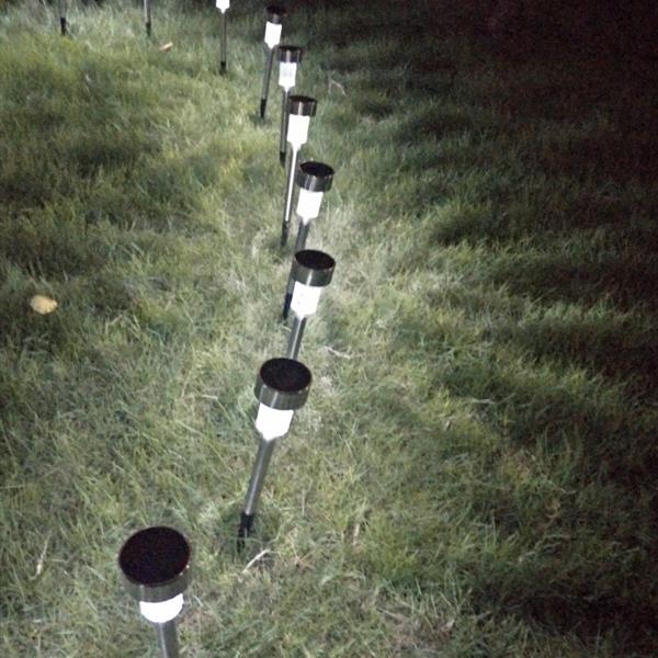 10PC  花园草坪灯 小管灯 太阳能小管不锈钢高亮白光灯-14
