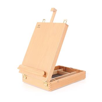 【SF】HBX-11 可置画圆角桌面手提榉木画箱