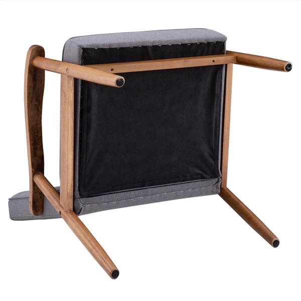 A款复古的现代木质 单人沙发椅，灰色布料（75x69x84CM）-11