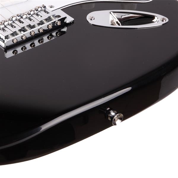 ST玫瑰木指板电吉他(黑白色)+包+背带+拨片+摇把+连接线+扳手工具-13