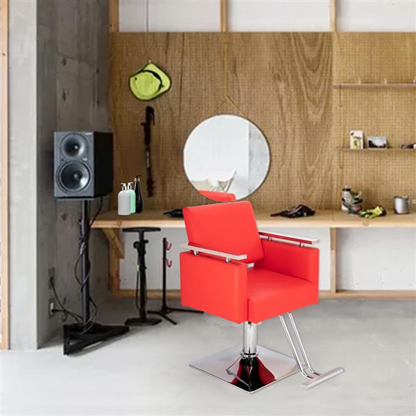 【CS】方形底座精品发廊专用美发椅美容椅红色 HC197R-9