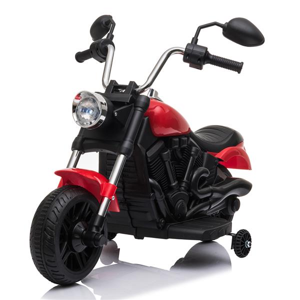 【WH】儿童电动摩托车 带辅助轮 单驱动 红色-1