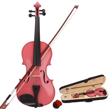 1/4 粉色小提琴+盒+弓子+松香