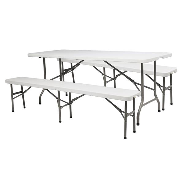 6ft 塑料 可折叠 长方形 桌椅套装（桌椅可单独售卖）-1