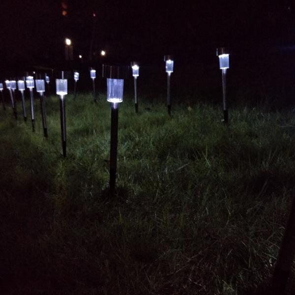 10PC  花园草坪灯 小管灯 太阳能小管不锈钢高亮白光灯-21