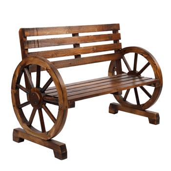 碳化色木轮长椅