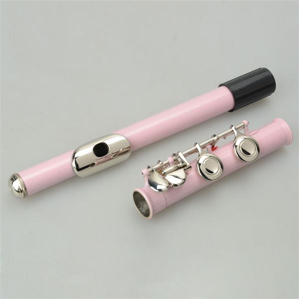 粉色16孔C调闭孔白铜长笛+通条棒+清洁布+润滑剂+螺丝刀-6