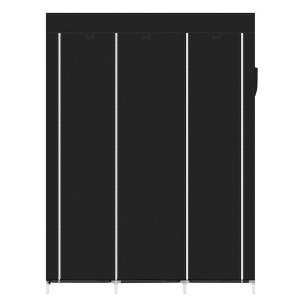 无纺布衣柜4层10格130 x 45 x 167cm-黑色-8