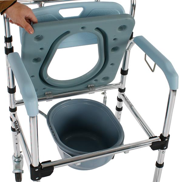 四合一多功能铝合金便盆老人坐便椅孕妇座便器可折叠洗澡椅残疾人马桶椅轮椅-CST-2069-19