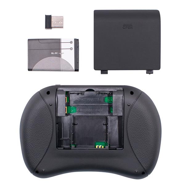 MINI i8 空中飞鼠 2.4G迷你无线键盘 air mouse 带触摸板三色背光 黑色-23