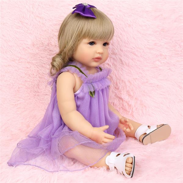 【KRT】全胶仿真娃娃：22英寸 紫色蕾丝裙-19