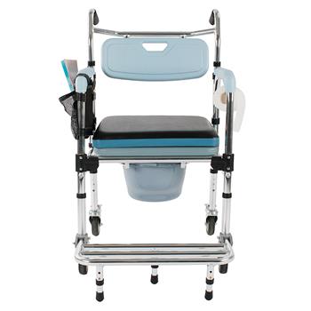 四合一多功能铝合金便盆老人坐便椅孕妇座便器可折叠洗澡椅残疾人马桶椅轮椅-CST-2069