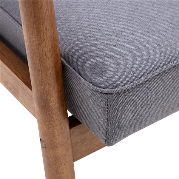 A款复古的现代木质 单人沙发椅，灰色布料（75x69x84CM）-12