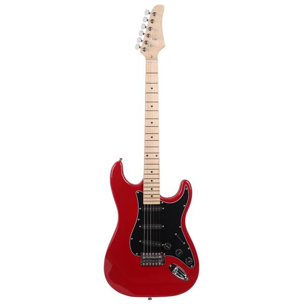 ST黑护板电吉他(红色)+音响+包+背带+拨片+摇把+连接线+扳手工具-1