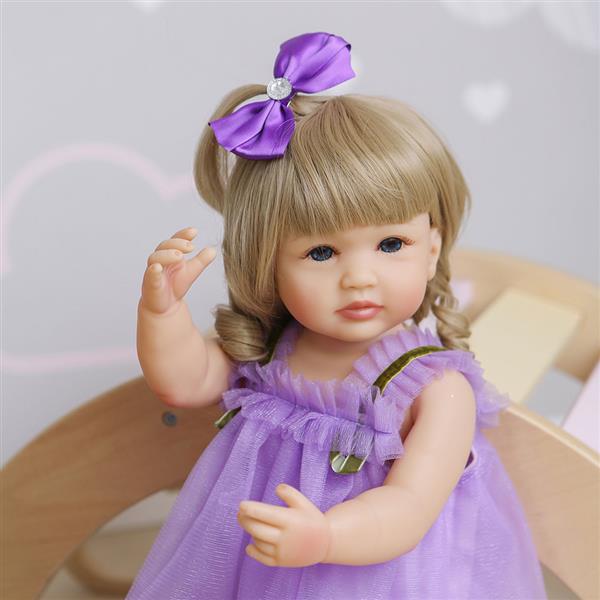 【KRT】全胶仿真娃娃：22英寸 紫色蕾丝裙-6